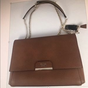 GUESS Genuine New “RYANN” Shoulder Bag-Cognac